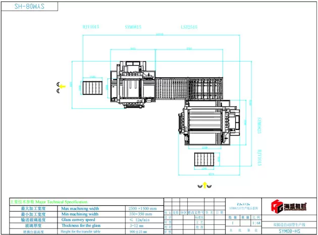 ガラスストレートラインダブルラウンドエッジラインSYM (Lタイプ)