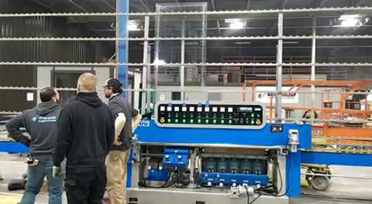 ガラスストレートラインマルチエッジマシン (Mitering) HSE-9540Aビデオ